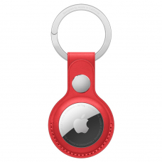 Кожаный брелок AirTag с кольцом для ключей Red