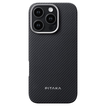 Чехол iPhone 16 Pro Pitaka Ultra-Slim Case Black Gray Black (Черный)