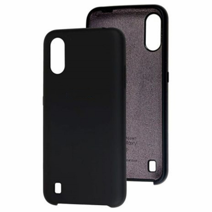 Чехол Galaxy A01 Silicone Cover Black Black (Черный)