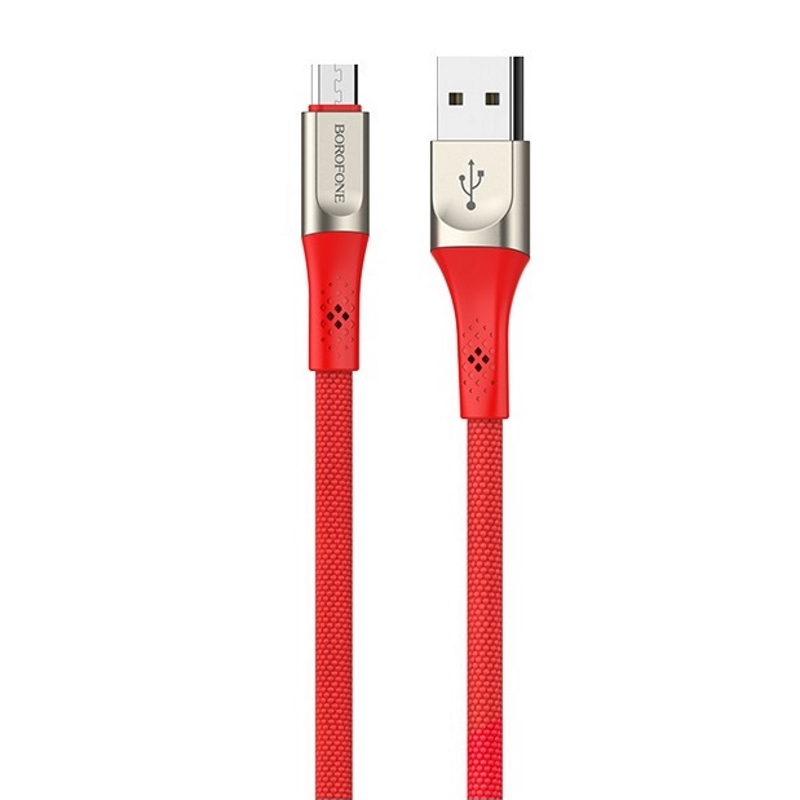 Кабель USB - MicroUSB/ Borofone BU7/ 1M / Красный