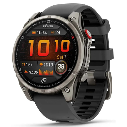 Garmin Fenix 8 Pro - 47 mm, AMOLED Sapphire, Titanium with Graphite/black silicone band (010-03198-11)