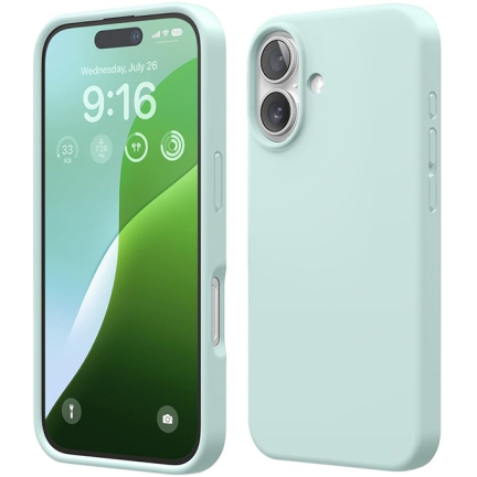 Чехол iPhone 16 Elago Soft Silicone Mint (Мятный)